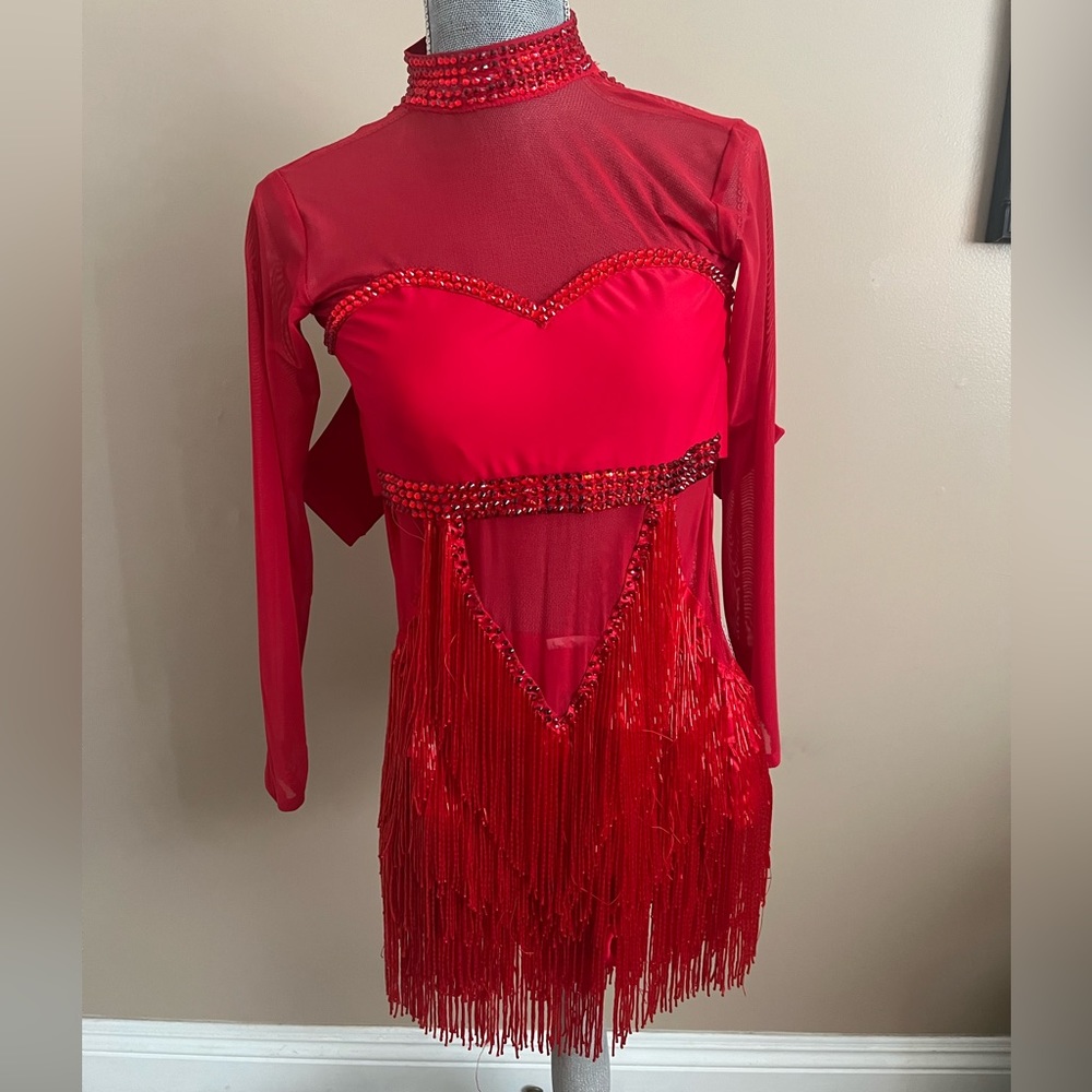 Dance costume, leotard and attached frill skirt
